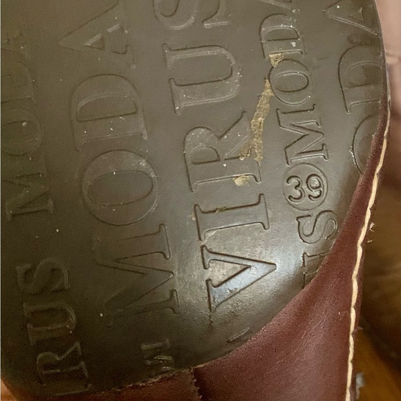 Square Toe Zip Ankle Boots Golden and Brown Leather w/ Straps Sz 39 - Picture 3 of 14